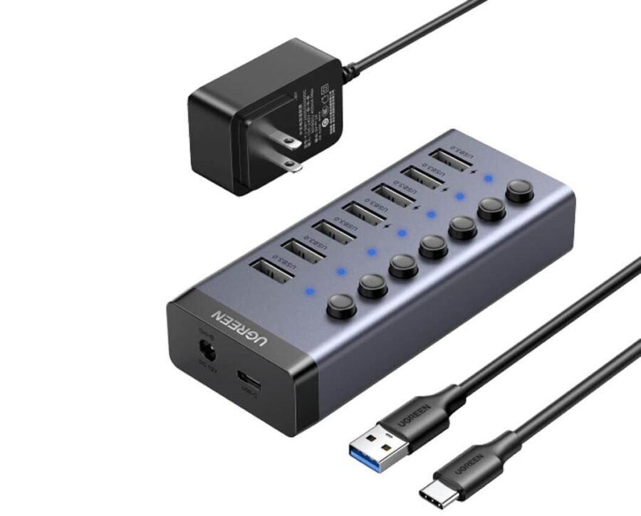 Ugreen USB 3.0 7-Port Hub-12V2A (DC: 5.5) Power Supply UK (UG- 90306)