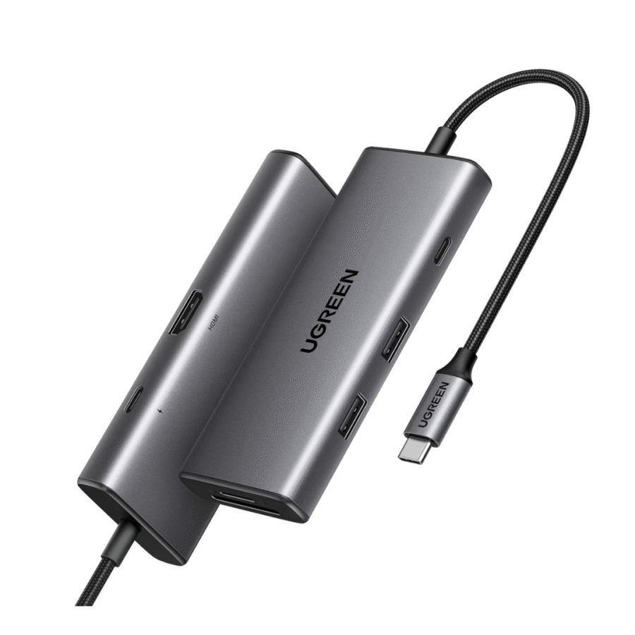 Ugreen 7 in 1 Multifunction Adapter, USB-C To USB 3.0 A (2 port) + USB-C + 4K HDMI + SD & TF Card reader +PD Converter (UG- 15214)