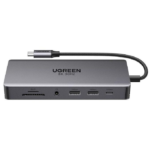 UGREEN 11-in-1 USB-C Hub, USB-C to HDMI (4K@60Hz) + VGA + 2 USB-C 3.2 + USB-A3.2 + USB-A3.0 + SD/TF + Gigabit RJ45 + 3.5mm + PD (100W)