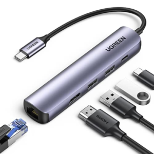 UGREEN 5-in-1 USB-C Multifunction Adapter, USB-C to HDMI + 3 USB 3.0 A + PD Power Converter
