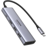 UGREEN 6-in-1 Multifunction Adapter, USB-C to USB 3.0 A (3 Port) + 4K HDMI + RJ45 + PD Converter
