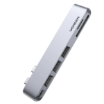 UGREEN 6-in-2 USB-C Multifunction Adapter for MacBook (CM380): Dual USB-C to Thunderbolt 3 + 4K HDMI + USB 3.0 (2 Ports) + SD & TF Card Reader